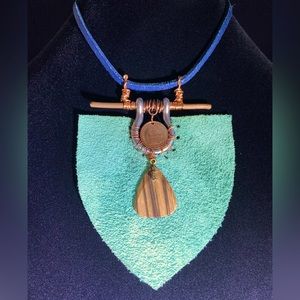Boho Turquoise Leather Bahamian Penny Necklace